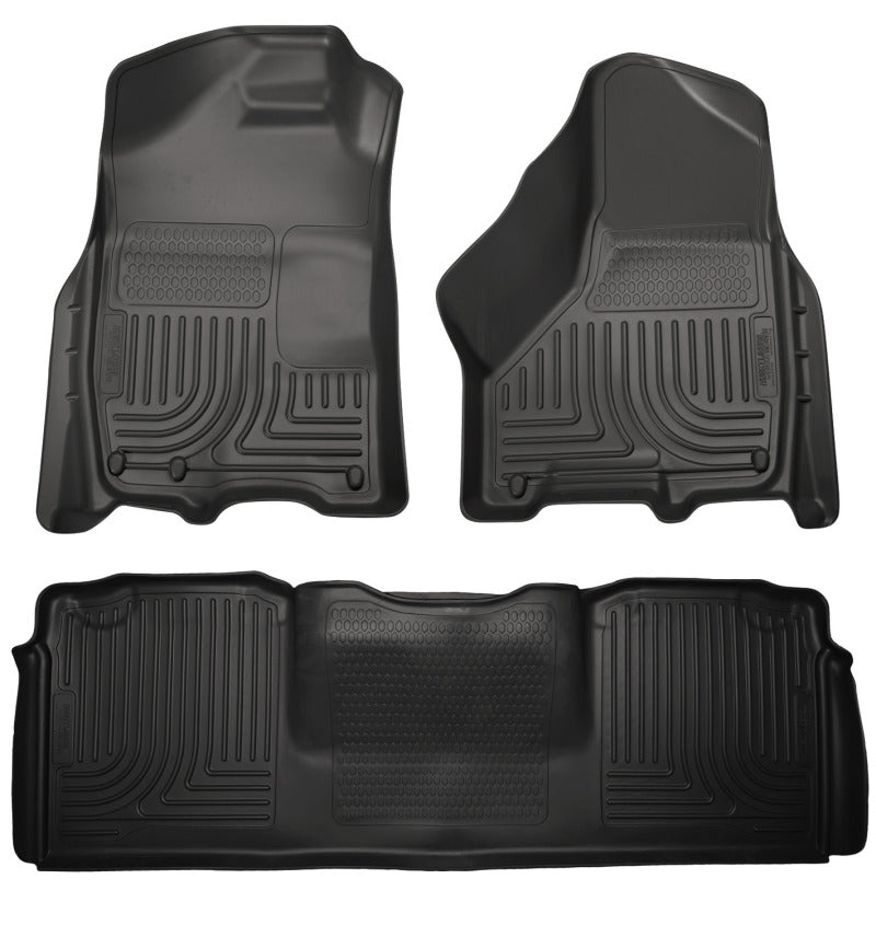 Husky Liners 10-12 Dodge Ram 2500/3500 Mega Cab WeatherBeater Combo Black Floor Liners.