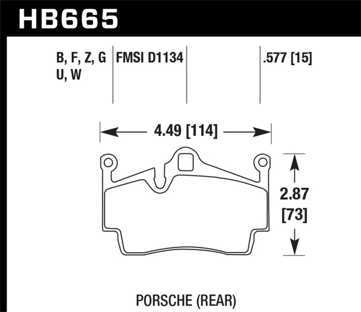 Hawk 13-16 Porsche 911 Rear HPS 5.0 Brake Pads.