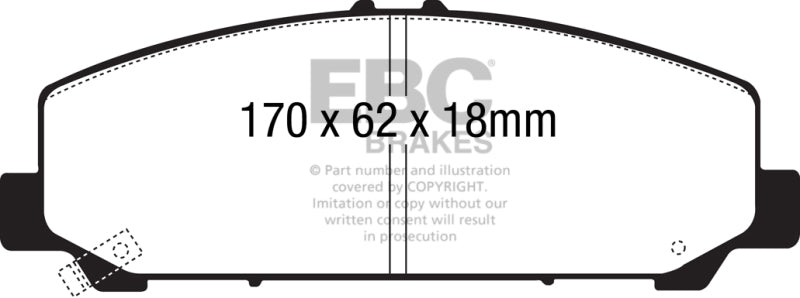 EBC 06-07 Infiniti QX56 5.6 (Akebono) Yellowstuff Front Brake Pads.