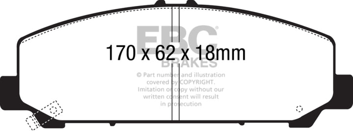 EBC 06-07 Infiniti QX56 5.6 (Akebono) Greenstuff Front Brake Pads.