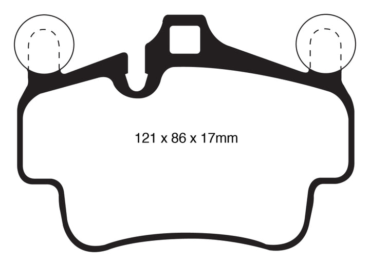 EBC 07-08 Porsche 911 (997) (Cast Iron Rotor only) 3.6 Carrera 2 Yellowstuff Front Brake Pads.