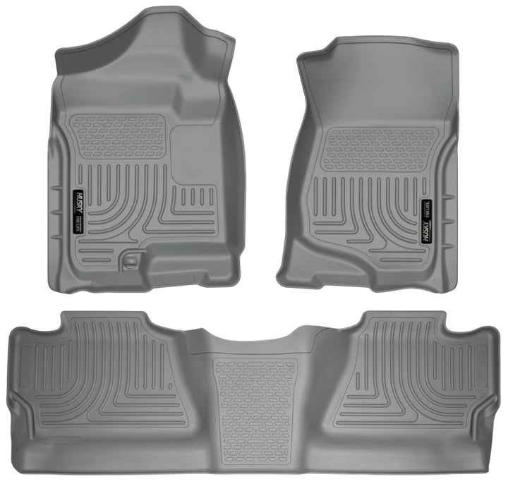 Husky Liners 07-12 Chevy Silverado/GMC Sierra Crew Cab WeatherBeater Combo Gray Floor Liners.