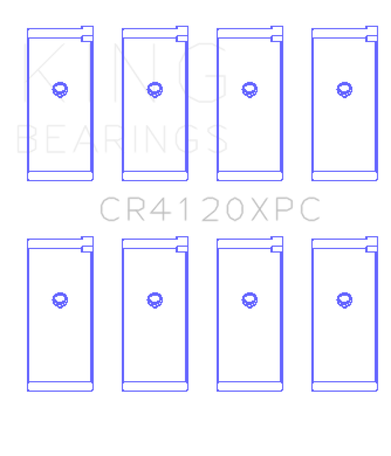 King Mitsubishi 4G63/4G64 (Size STD) Performance Coated Connecting Rod Bearing - Set of 4.