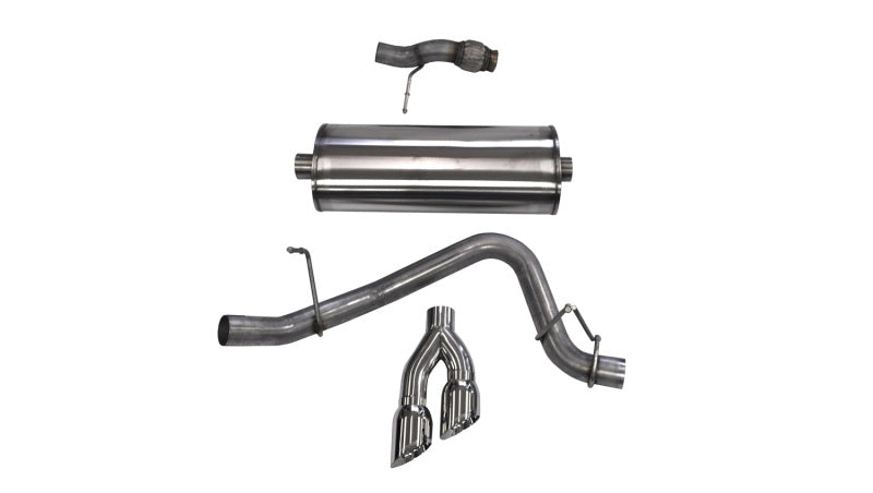 Corsa Cat Back Exhaust, Sport, 3in, Single Side Twin Polished 4in Tips, 2015 Chevy Tahoe/GMC Yukon.
