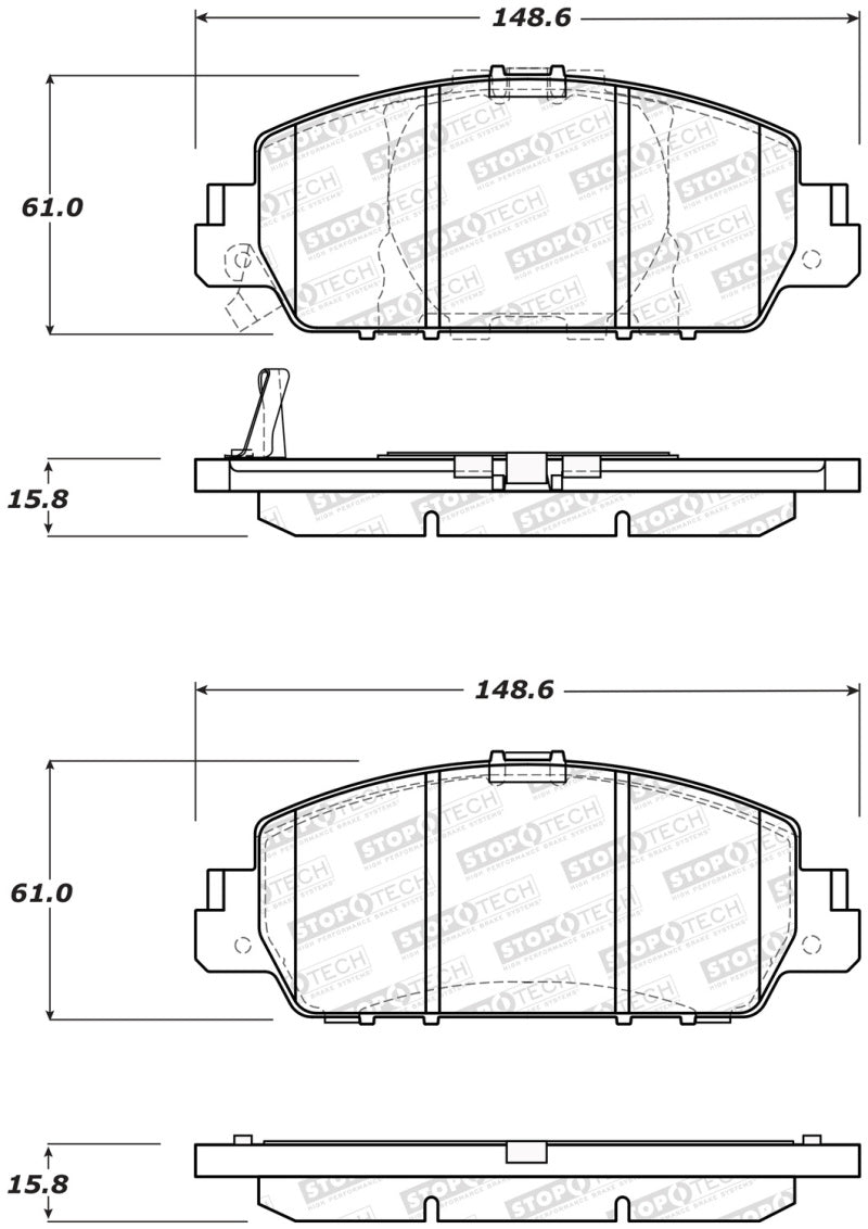 StopTech Sport Performance 13-17 Honda Accord Front Brake Pads.