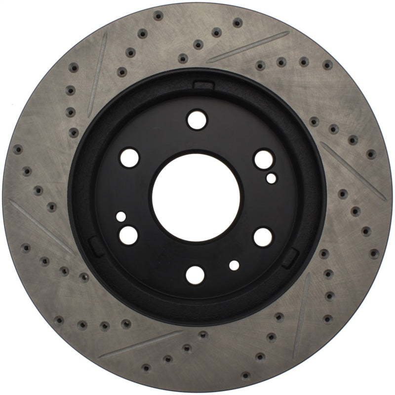 StopTech 05-10 GMC Sierra 1500 (w Rear Drum) / 07-09 GMC Yukon Front Left Slotted & Drilled Rotor.