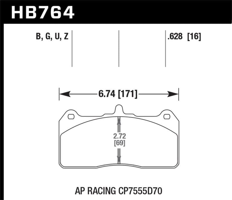 Hawk AP Racing Caliper w/ 36mm Rotor HPS 5.0 Performance Street Brake Pads.