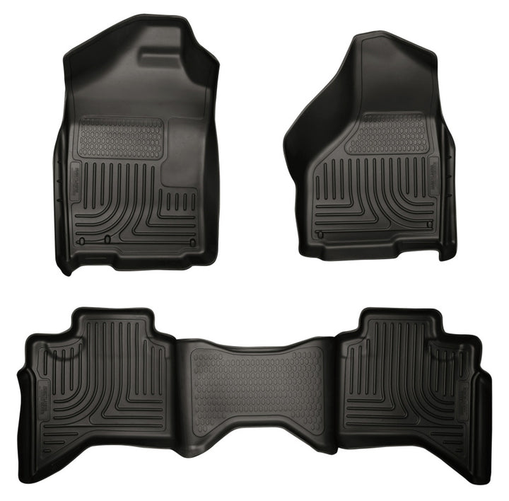 Husky Liners 03-08 Dodge Ram 1500/2500/3500 Quad Cab WeatherBeater Combo Black Floor Liners.