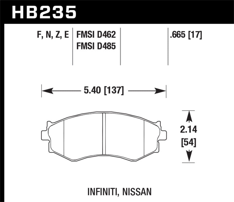 Hawk 91-96 Infiniti G20/ Nissan 240SX/ Sentra HPS Street Front Brake Pads.