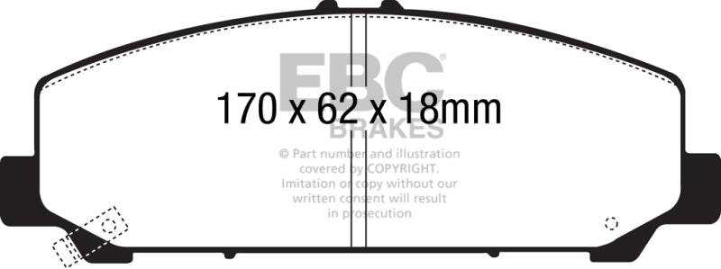 EBC 06-07 Infiniti QX56 5.6 (Akebono) Yellowstuff Front Brake Pads.