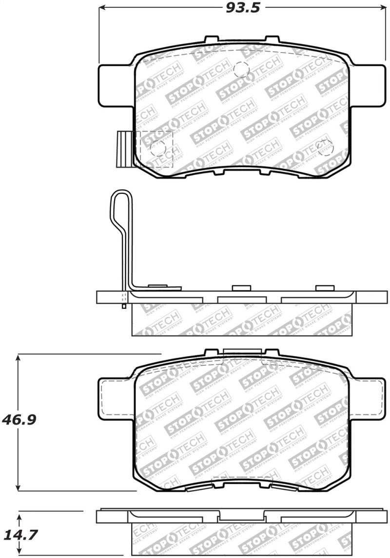 StopTech Street Select Brake Pads - Rear.