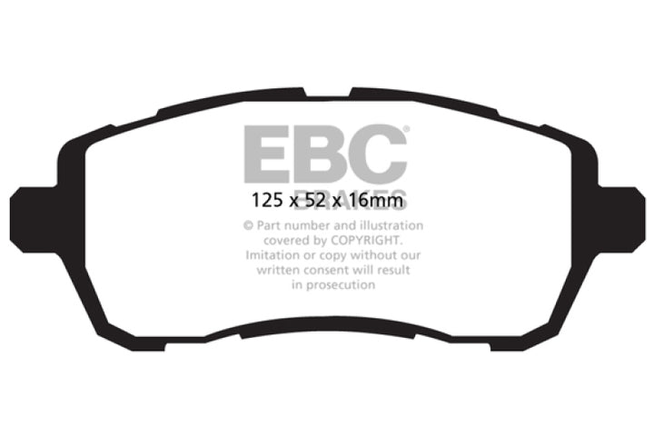 EBC 10+ Ford Fiesta 1.6L (Excl ST) Yellowstuff Front Brake Pads.