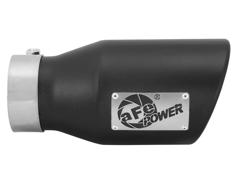 aFe Power Gas Exhaust Tip Black- 3 in In x 4.5 out X 9 in Long Bolt On (Black).