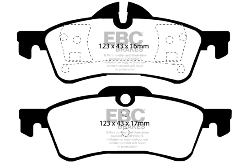 EBC 04-06 Mini Hardtop 1.6 Redstuff Rear Brake Pads.