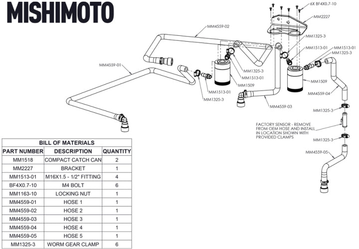 Mishimoto 18+ Ford F-150 2.7L EcoBoost Baffled Oil Catch Can Kit - Clear.