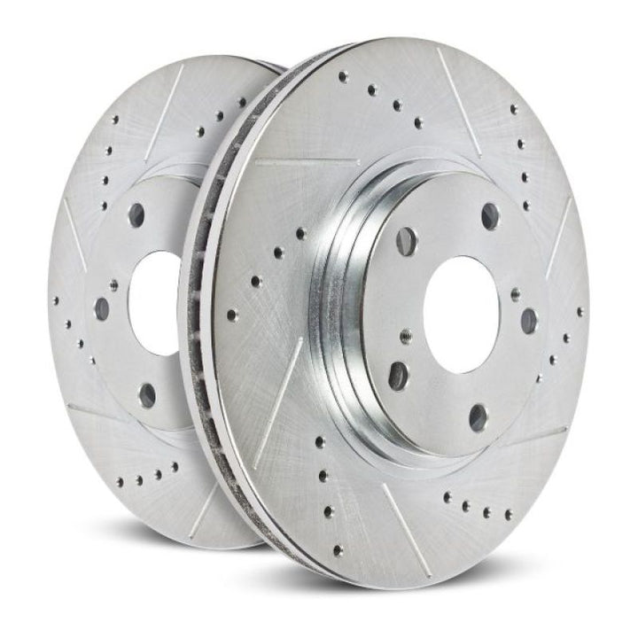 Power Stop 16-18 Cadillac ATS Rear Evolution Drilled & Slotted Rotors - Pair.