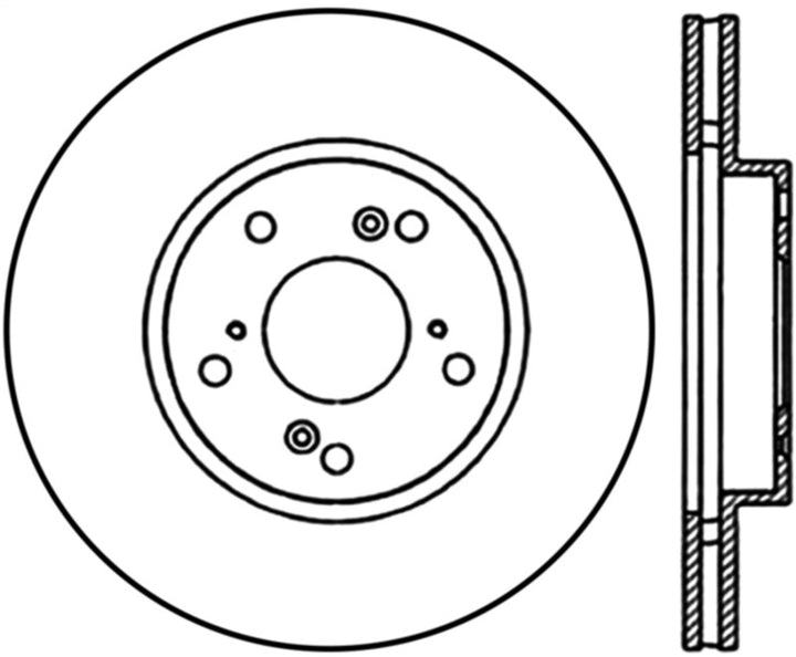 StopTech 06-08 Civic GX / 02-04 CR-V / 98-02 Honda Accord V6 / 03-07 Accord 4 cyl/V6 MT Slotted & D.