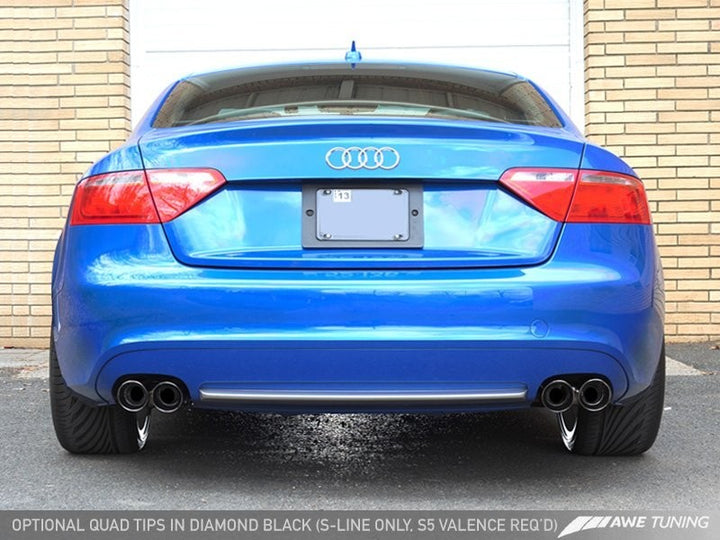 AWE Tuning Audi B8 A5 2.0T Touring Edition Exhaust - Quad Outlet Polished Silver Tips.