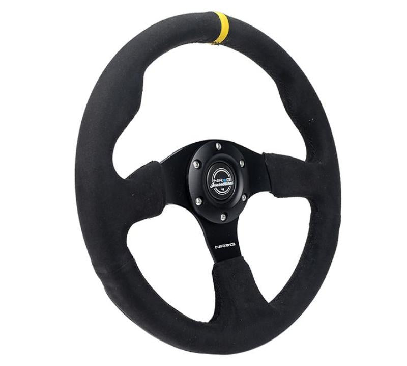 NRG Reinforced Steering Wheel (320mm) Alcantara Steering Wheel w/ Black Stitching.