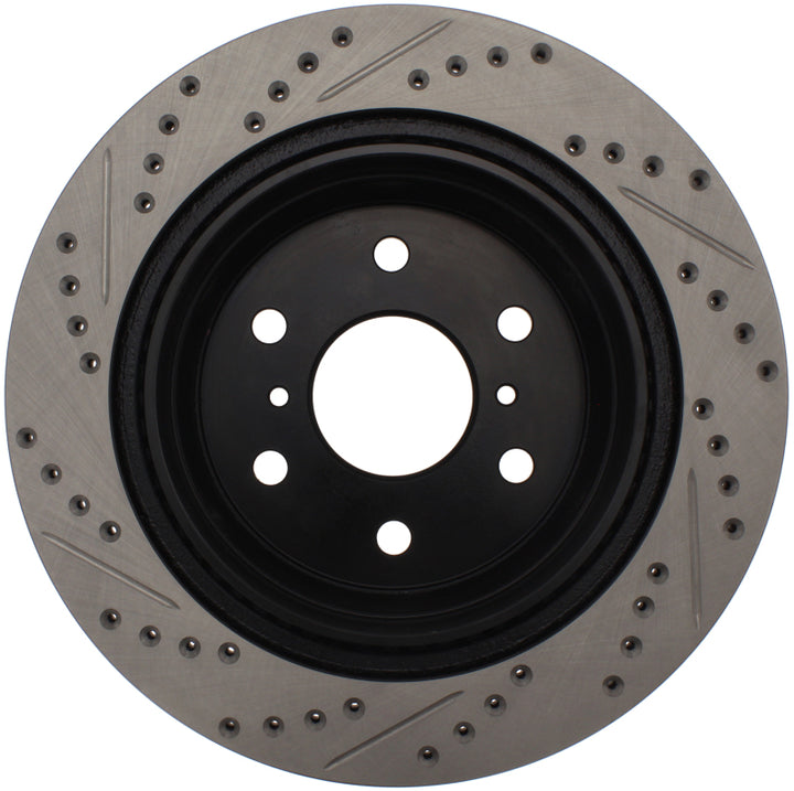 StopTech 07-10 GMC Sierra (w/ Rear Drum) / 07-09 GMC Yukon Rear Left Slotted & Drilled Rotor.