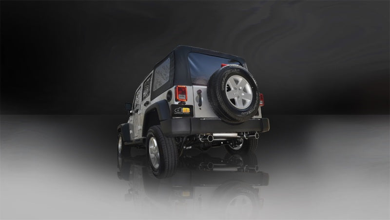 Corsa/dB Jeep 07-11 Wrangler 3.8L/12-14 Wrangler 3.6L Polished Sport Axle-Back Exhaust.