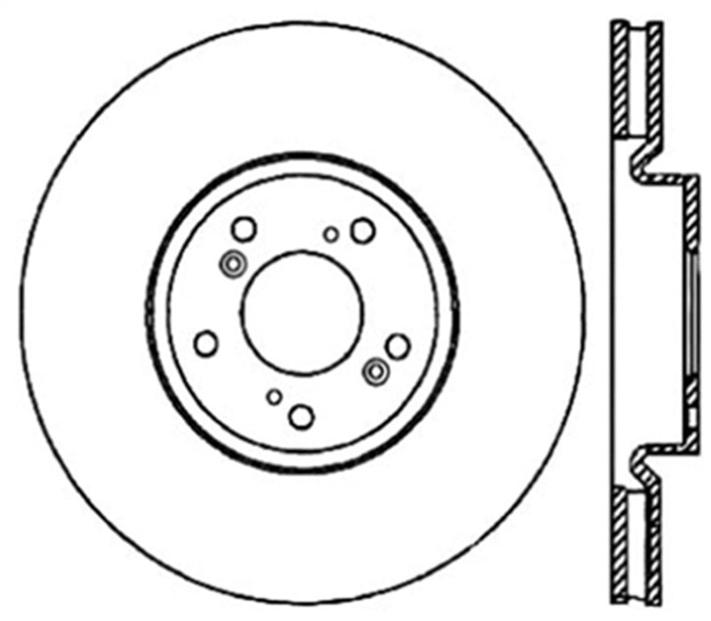 StopTech 04-08 Acura TL (Brembo Caliber) SportStop Slotted &amp; Drilled Right Front Rotor.