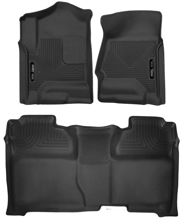 Husky Liners 14-18 Chevrolet Silverado Crew Cab X-Act Contour Front & Second Seat Floor Liners.