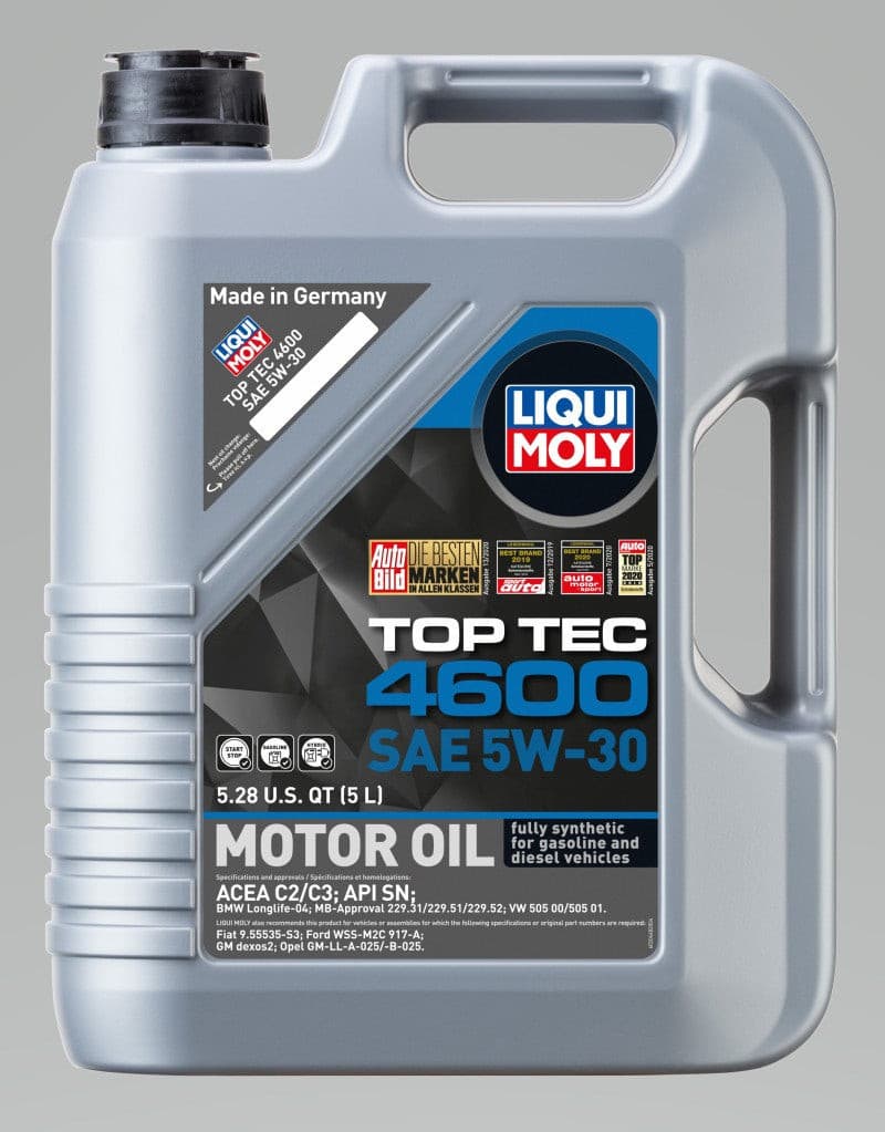 LIQUI MOLY 5L Top Tec 4600 Motor Oil SAE 5W30.