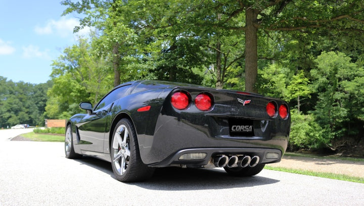 Corsa 05-08 Chevrolet Corvette (C6) 6.0L/6.2L Polished Xtreme Axle-Back Exhaust w/4.5in Tips.