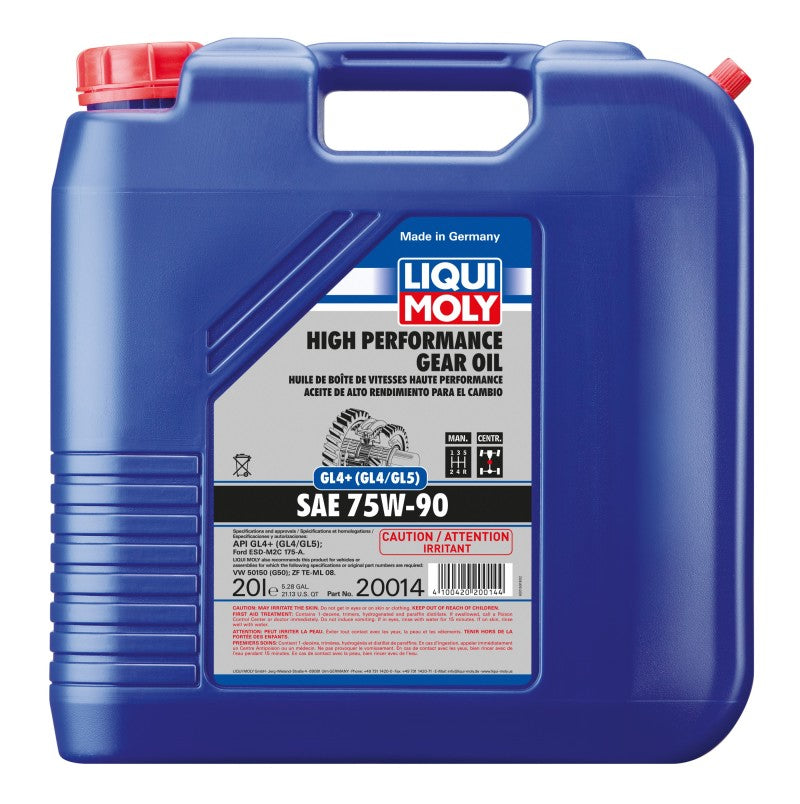 LIQUI MOLY 20L High Performance Gear Oil (GL4+) SAE 75W90.