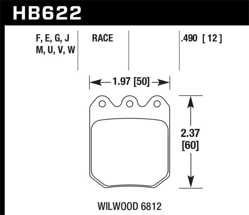 Hawk Wilwood DLS 6812 DTC-30 Brake Pads.