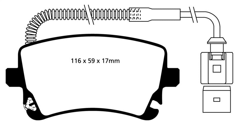 EBC 09-11 Audi A6 Quattro 3.0 Supercharged Yellowstuff Rear Brake Pads.