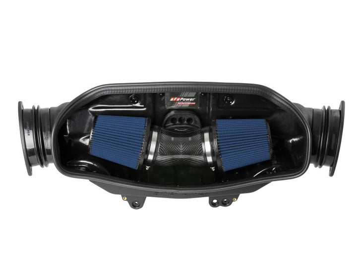 aFe 2020 Chevrolet Corvette C8 Track Series Carbon Fiber Cold Air Intake System With Pro 5R Filters.