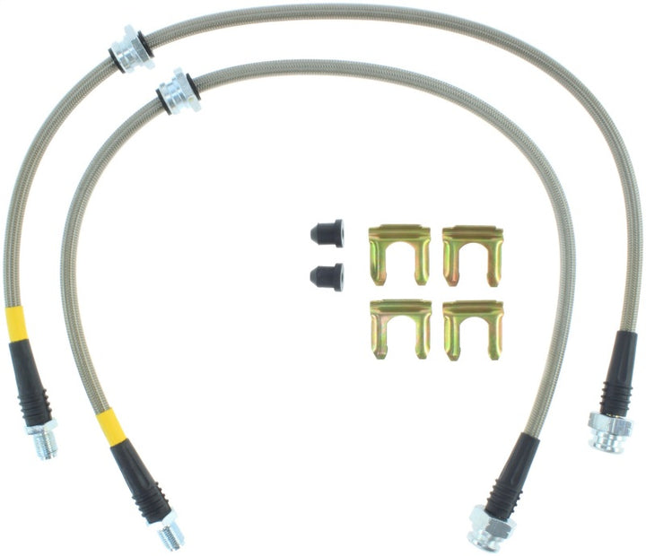 StopTech 89-98 Nissan 240SX (5 Lug w/ 300ZX Upgrade) Front Stainless Steel Brake Lines.