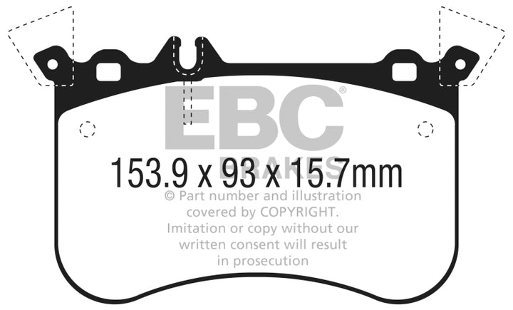 EBC 14-18 Mercedes CLA45 AMG w/13.8in Front Rotors Yellowstuff Front Brake Pads.