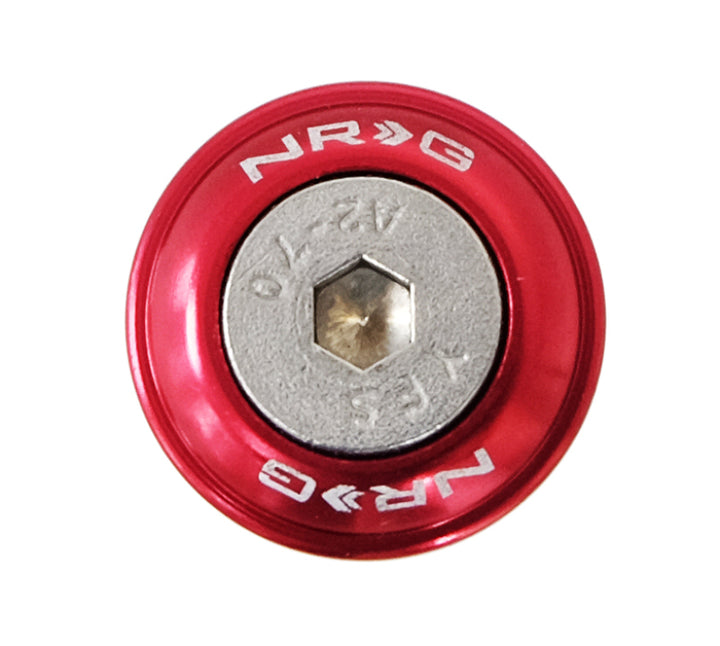 NRG Fender Washer Kit w/Rivets For Plastic (Red) - Set of 10.