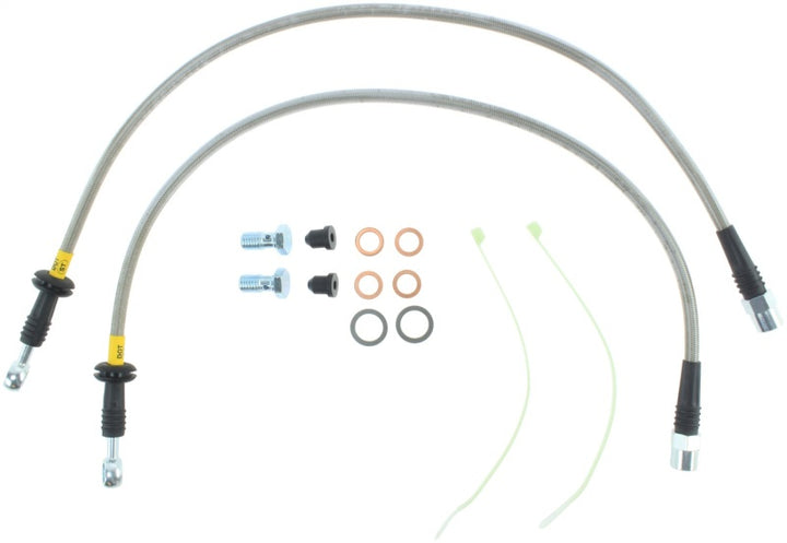 StopTech 02-06 Mini & Mini S Stainless Steel Front Brake Line Kit.