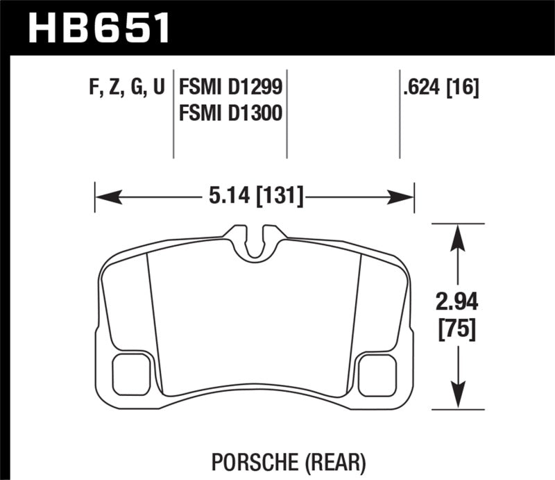 Hawk 07-08 Porsche 911 Turbo/911 GT3/911 GT3 CUP Rear Ceramic Street Brake Pads.