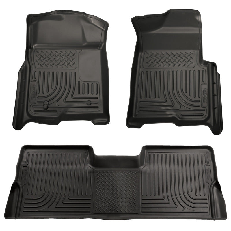 Husky Liners 09-12 Ford F-150 Super Crew Cab WeatherBeater Combo Black Floor Liners.