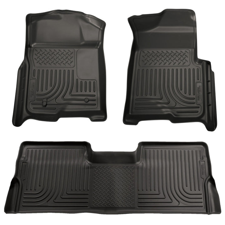 Husky Liners 09-12 Ford F-150 Super Crew Cab WeatherBeater Combo Black Floor Liners.