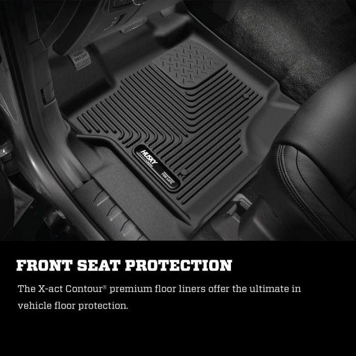 Husky Liners 21-23 Ford F-150 CC SC / 2017 F-250 SD CC X-Act Contour Rear Floor Liners - Black.