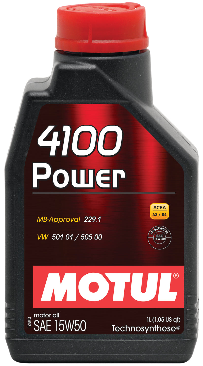 Motul 1L Engine Oil 4100 POWER 15W50 - VW 505 00 501 01 - MB 229.1.