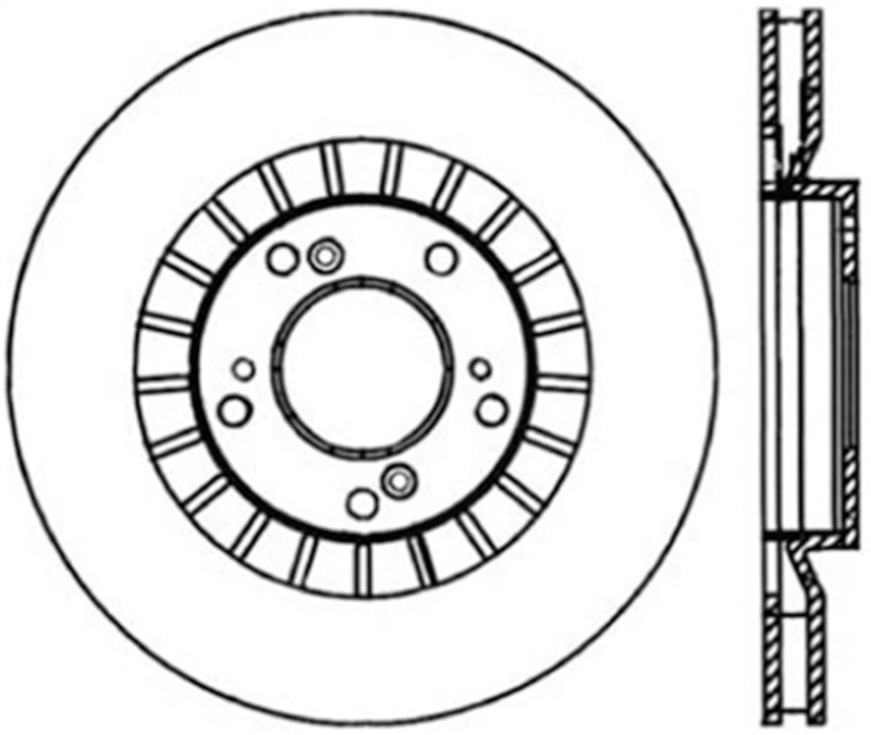 StopTech Power Slot 00-09 Honda S2000 CRYO Front Left Slotted Rotor.