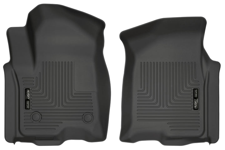 Husky Liners 2019 Chevrolet Silverado 1500 Crew Cab WeatherBeater Black Front Floor Liners.