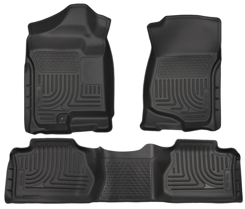 Husky Liners 07-12 Chevy Silverado/GMC Sierra Extended Cab WeatherBeater Combo Black Floor Liners.