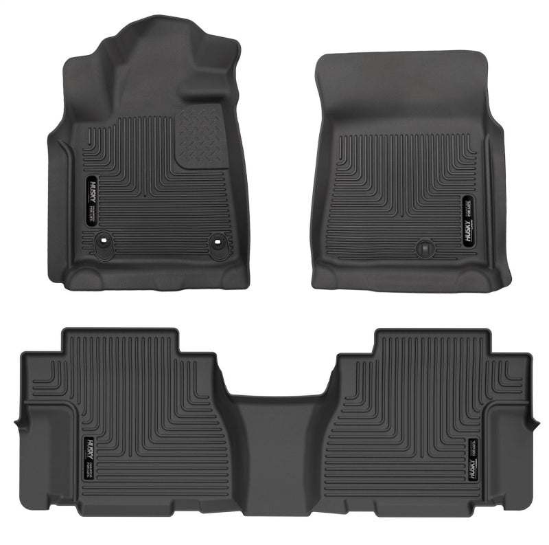 Husky Liners 12-22 Toyota Sequoia Weatherbeater Front & 2nd Seat Floor Liners - Black.