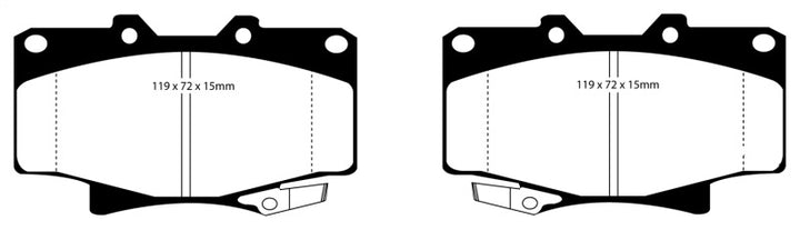 EBC 96-97 Lexus LX450 4.5 Yellowstuff Front Brake Pads.