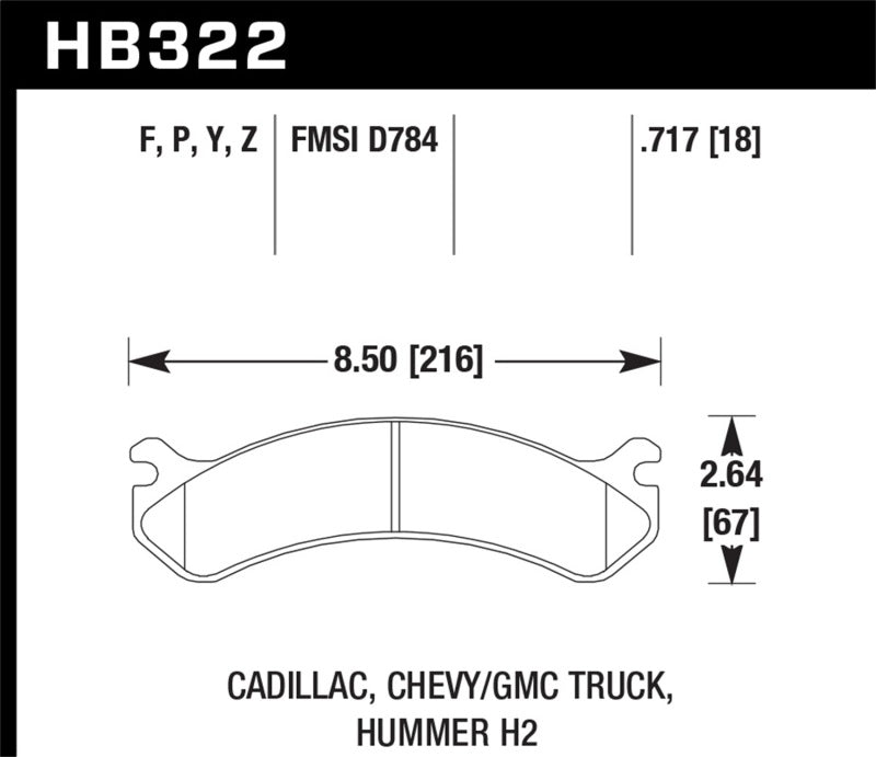 Hawk Chevy / GMC Truck / Hummer Super Duty Street Front Brake Pads.