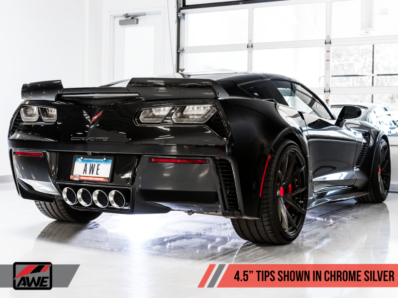 AWE Tuning 14-19 Chevy Corvette C7 Z06/ZR1 (w/o AFM) Touring Edition Axle-Back Exhaust w/Chrome Tips.