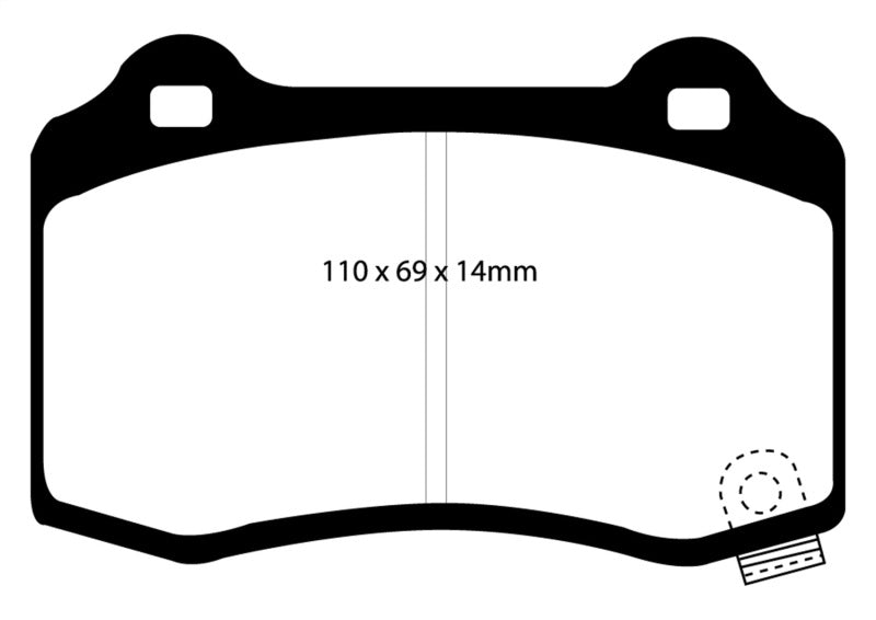 EBC 15+ Cadillac CTS 3.6 Twin Turbo Redstuff Rear Brake Pads.